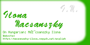 ilona macsanszky business card